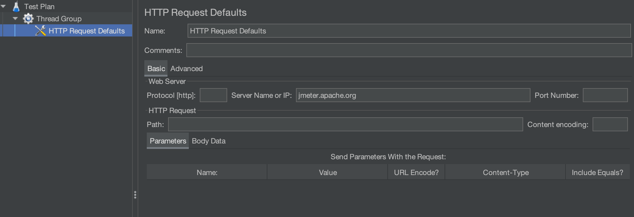 HTTP Request Defaults