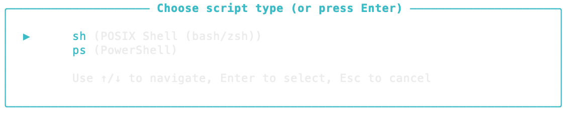 Spec Kit 初始化项目时选择脚本类型