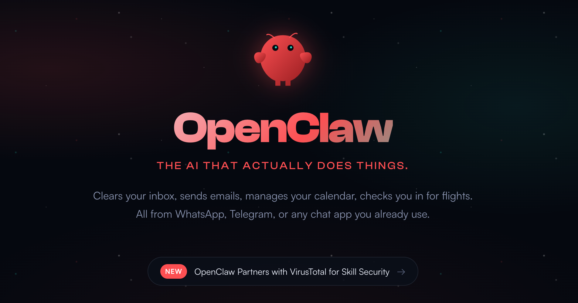 OpenClaw 官网截图